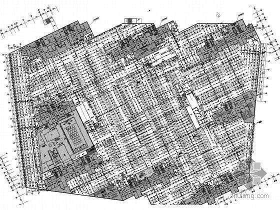 [江苏]17万平米8栋楼群及地下室给排水施工图纸234张（商业、综合、住宅）-地下一层喷淋平面图