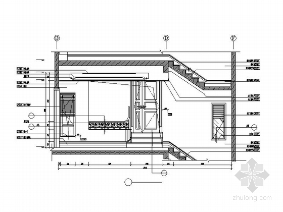 [北京]原创美式乡村风格双层别墅室内设计施工图（含实景图） 立面图