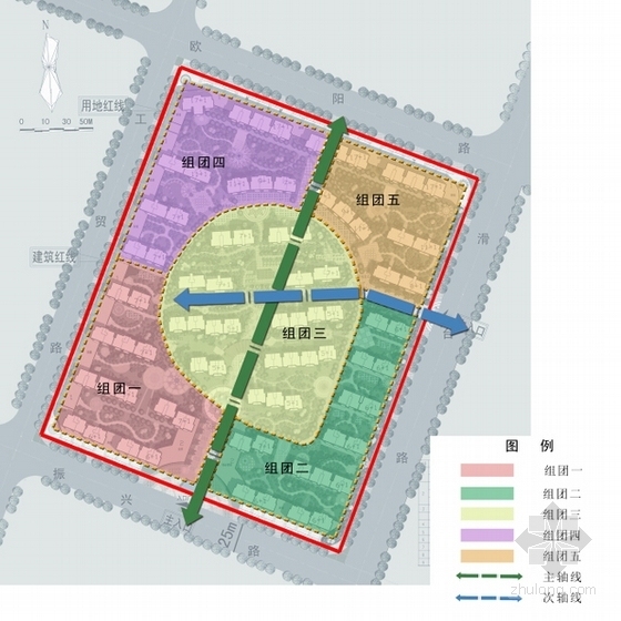 [河南]欧式风格住宅区规划方案文本(含CAD)-住宅区分析图