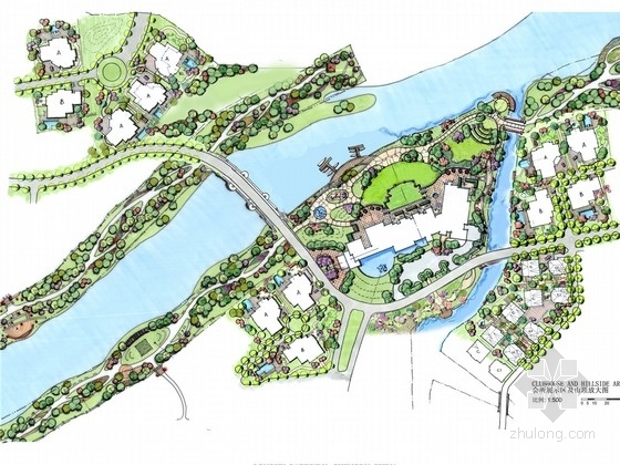 别墅区规划设计图资料下载-[成都]北美风格滨水高档别墅区景观规划概念设计方案