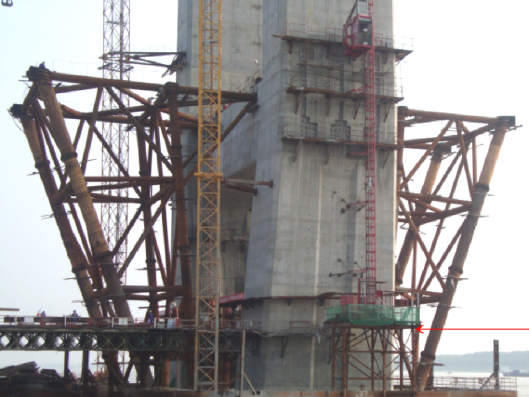 长江大桥塔柱施工方案资料下载-[湖北]公铁两用长江大桥主塔快速施工技术总结（56页）