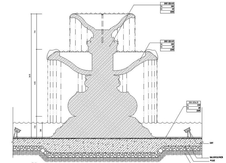 ​经典欧式风格水景详图设计——知名景观公司景观-水钵剖面图
