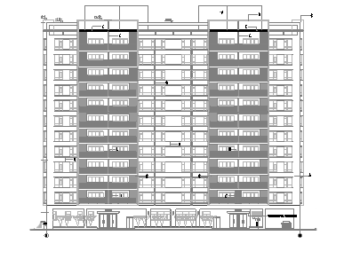 建筑结构平立剖CAD资料下载-一栋高层商住楼平立剖（全套图纸）