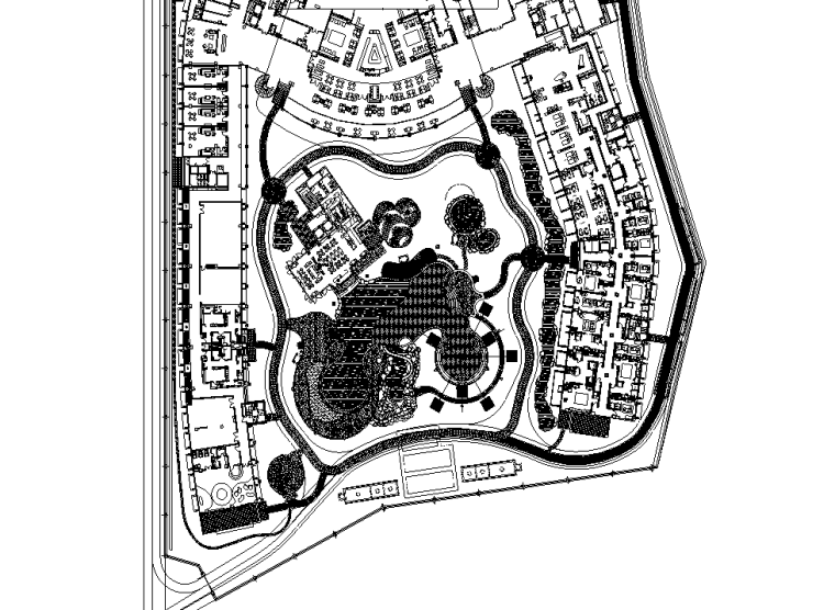 [海南]山地度假温泉酒店度假村景观设计施工图（全套CAD）-分区平面小品设施布置图