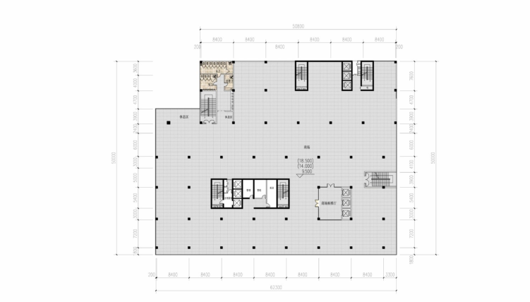 [广西]北海市中房新家园商业综合体建筑设计文本-三至五层平面图