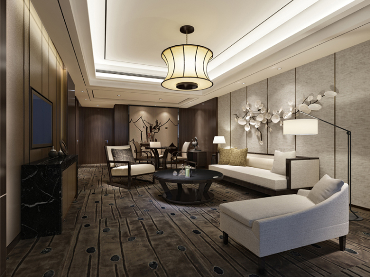 中式客厅图资料下载-现代中式客厅3D模型下载