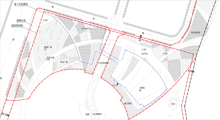 [浙江]文化商务区建筑设计方案文本-剧院总平面图