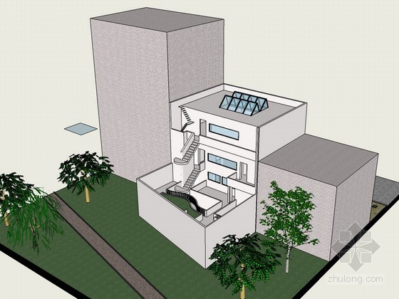 波兰格丹斯克互动城市资料下载-普拉内克斯住宅建筑SketchUp模型
