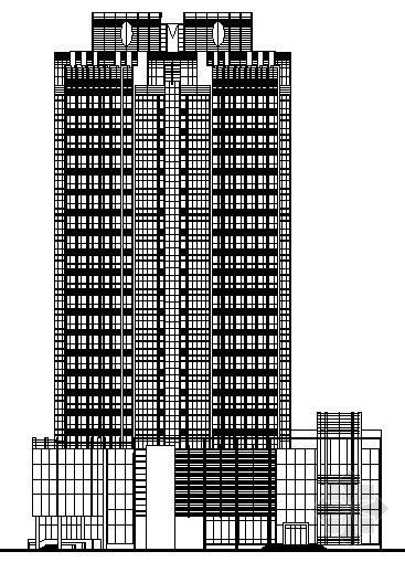 现代商场办公楼su模型资料下载-某二十二层商业办公楼建筑方案图