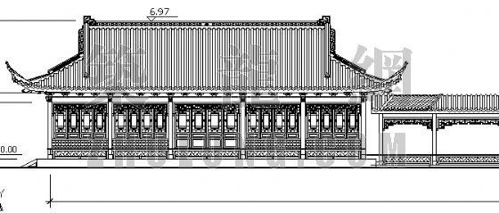 古建施工图连廊资料下载-仿古连廊设计图