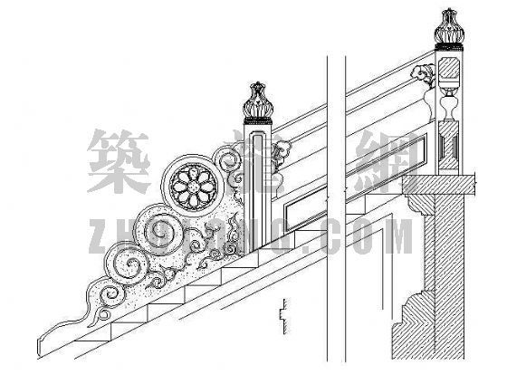 石栏杆CAD图纸资料下载-经典石栏杆二