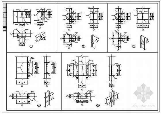 钢柱钢梁节点详图资料下载-某门式钢架厂房钢柱与钢梁节点构造详图