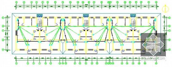 [附图纸]办公楼土建工程量计算及预算实例（2套）-弱电平面图