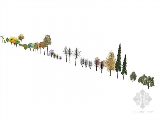 3dsu树木模型下载资料下载-树木合集SketchUp模型下载