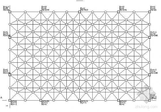 天棚木龙骨资料下载-一个玻璃天棚的网架结构图