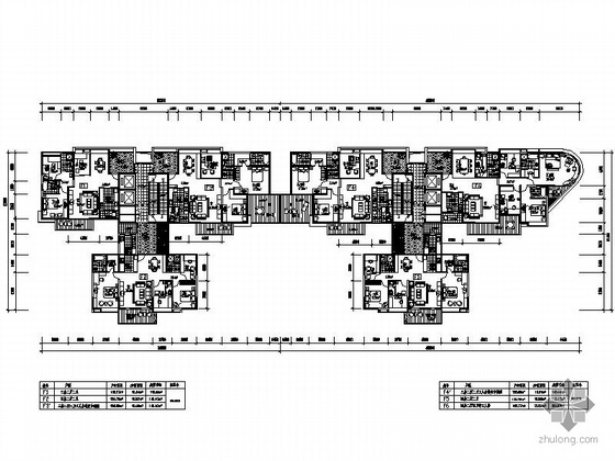 2梯4户洋房户型图资料下载-塔式高层一梯三户有花园户型图(116/146/148)