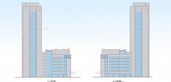 [内蒙古]22层医院门诊楼建筑设计方案文本-医院门诊楼立面图