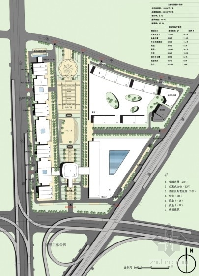 [安徽]某城市综合体规划设计方案文本（含CAD、动画）-总平面图 