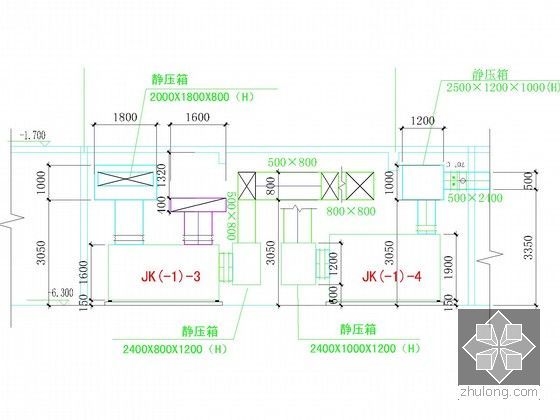 [广州]超高层知名企业总部大厦空调通风全套施工图105张(大样图丰富)-空调机房剖面图