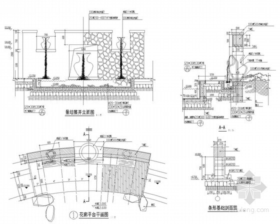 绿城集团园林软景资料下载-园林景墙施工详图20例