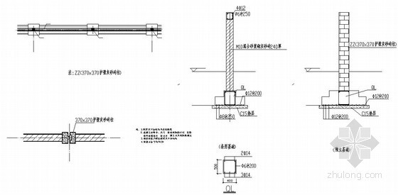 围墙结构大样资料下载-围墙建筑结构节点详图