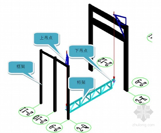 无塔吊或塔机情况下大跨度重型钢桁架高空液压提升工法