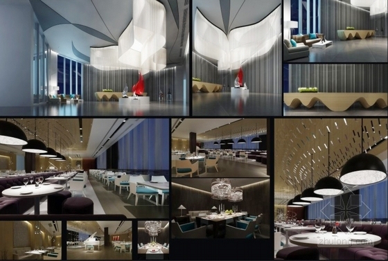 [毕业设计]现代风格主题酒吧餐厅设计方案图概念图
