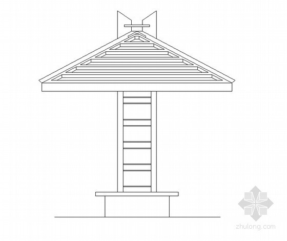 建筑木构架资料下载-木构架休闲亭节点详图