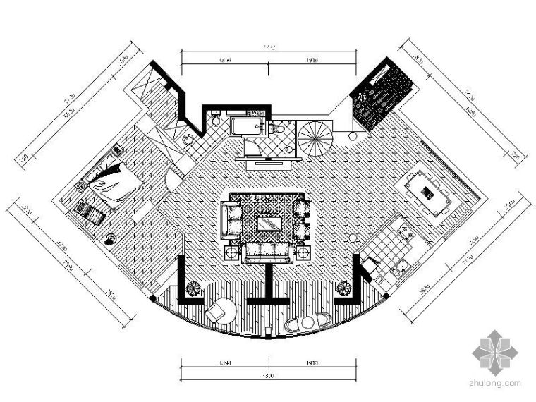 一室一厅设计图cad资料下载-新古典风格一室一厅装修图(含效果)