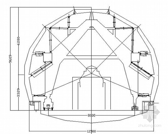 工作位置(接通位置)资料下载-隧道台车浇筑及脱模位置图10张
