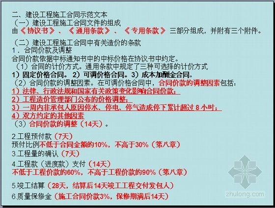 全国助理造价工程师考试《工程造价基础知识》讲义(重点勾画 202页)-建设工程施工合同示范文本 