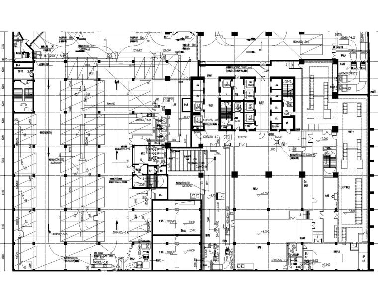 [江苏]南通国际贸易中心全套暖通设计（包含人防）-地下二层平面平战结合通风系统布置图