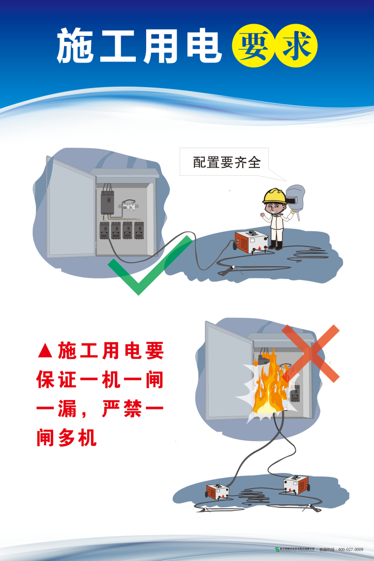 建筑工程安全宣传挂图资料下载-[安全月]施工用电要求挂图