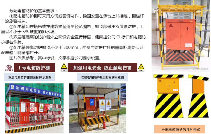 建筑施工现场安全防护标准手册（图文并茂）-分配电箱防护的基本要求