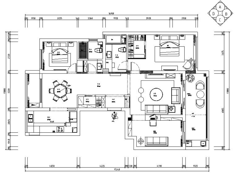 3d室外效果图资料下载-御河湾140平米现代简约住宅设计施工图（附效果图+3D模型）