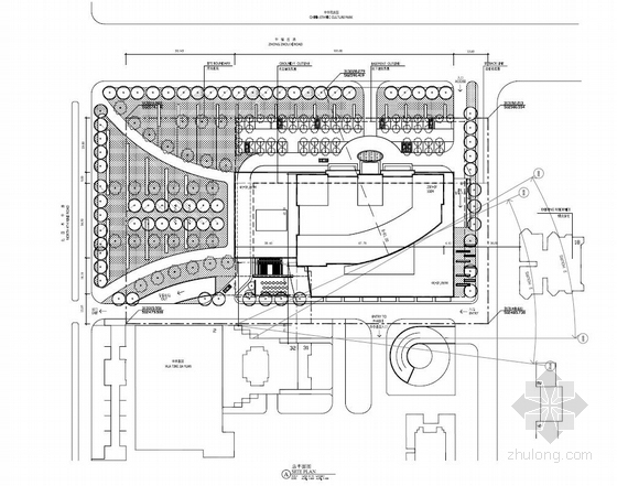 [北京]超高层核心筒结构商务办公楼建筑设计方案文本-超高层核心筒结构商务办公楼建筑总平面图