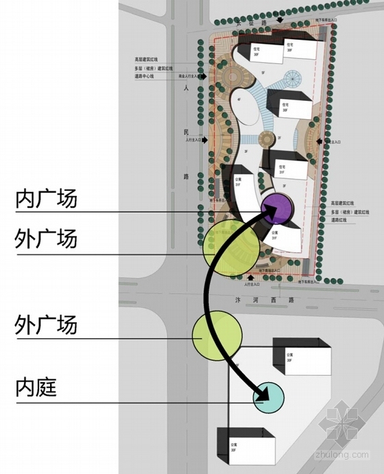 [安徽]现代风格集中式商业综合体建筑设计方案文本-现代风格集中式商业综合体建筑分析图