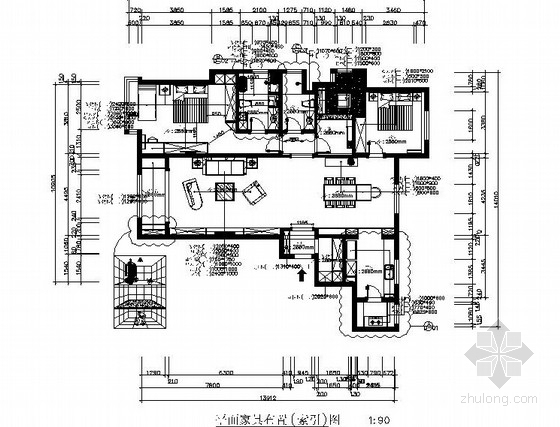 家居室内排水图资料下载-[原创]知名上市设计公司设计美式梦幻四居室家居施工图（含意向图）