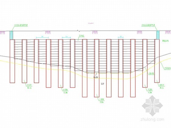 边坡挡土墙配筋图资料下载-路基边坡桩板式抗滑挡土墙支护节点详图（含计算书）