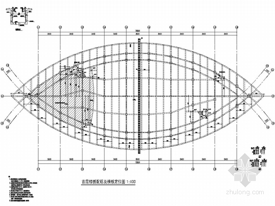 [游船码头]地上一层空间钢结构施工图（含建筑图）-候船大厅首层板配筋