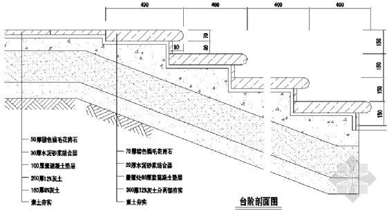 青石板台阶剖面资料下载-台阶剖面图十二