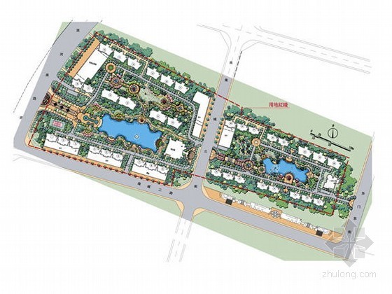 盖提底层中心花园资料下载-[临汾]住宅区中心花园景观规划方案