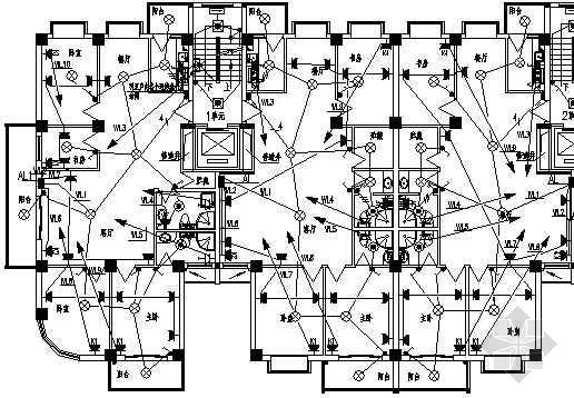 四层楼电气施工资料下载-某八层商住楼电气施工图