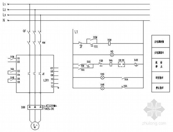 单相电机双电容接线图资料下载-常用软启动器两用一备控制电机原理图