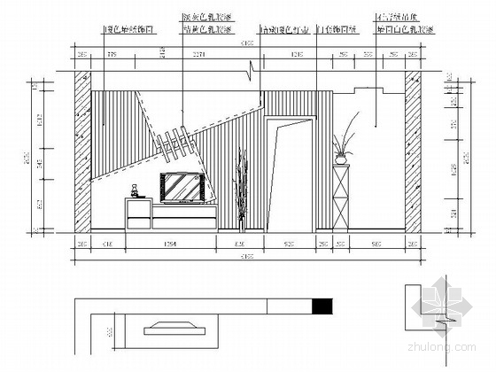 全套现代风格三居室CAD装修图-立面 