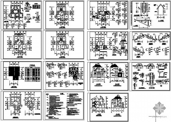 老虎窗配筋图资料下载-某别墅结构设计图