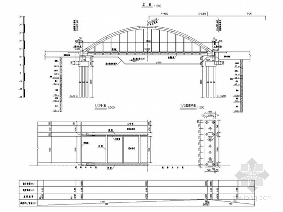 80m系杆拱专项施工方案资料下载-80m下承式钢管砼简支系杆拱桥设计图（58张）