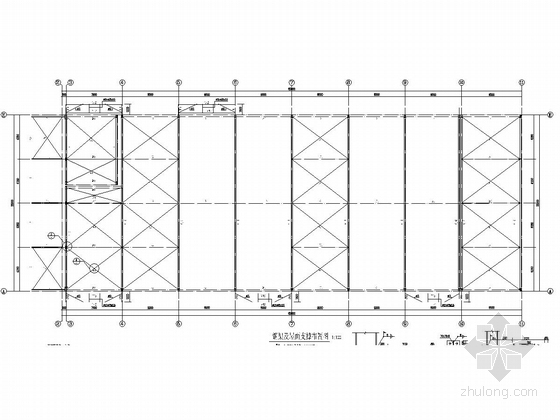 [江苏]钢结构科技研究实验室厂房建筑结构施工图-钢架及屋面支撑布置图