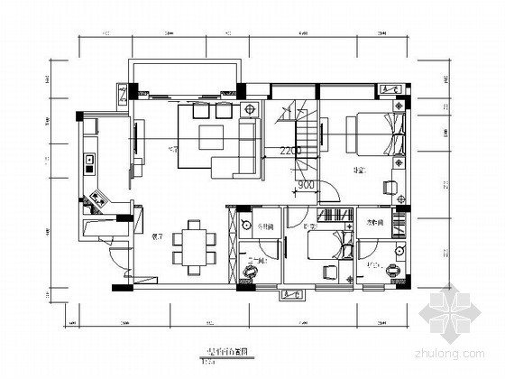 中式宿舍设计施工图资料下载-现代中式复式设计施工图