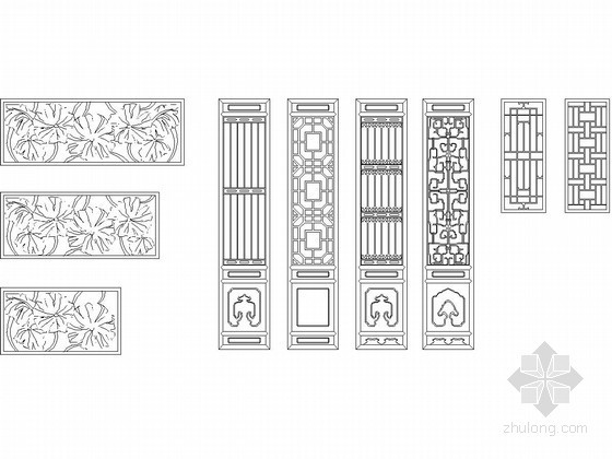 古建门和门檐CAD图集-门廊素材 
